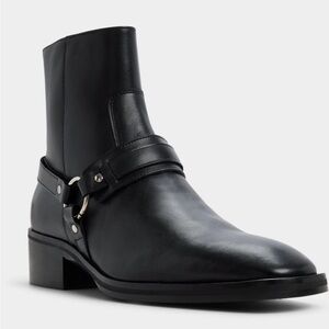 Aldo Men's Black Leather Ankle Boots